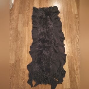 Howard's Cozy Soft Knit and Faux Fur Scarf Shawl Gray OS